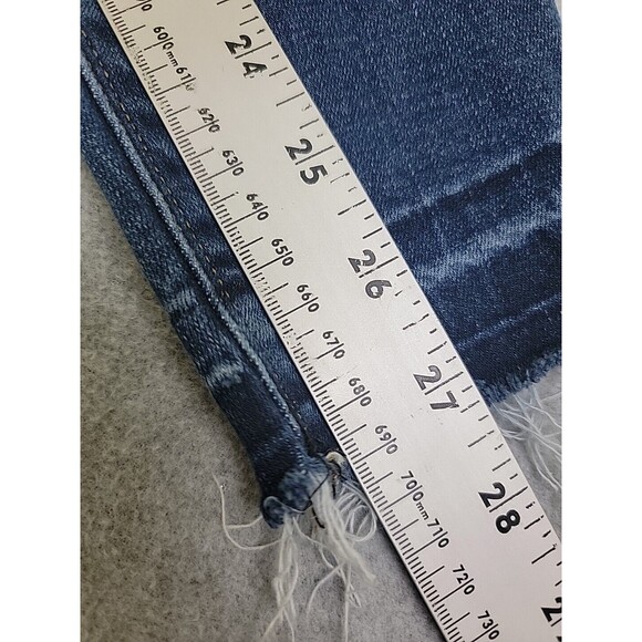 Spanx Jeans Womens Medium 28x27 Skinny High Rise Dark Disttessed Stretch Modern - Picture 3 of 14